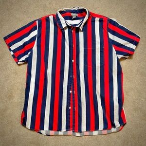 Forever 21 Fitted Striped Print Shirt